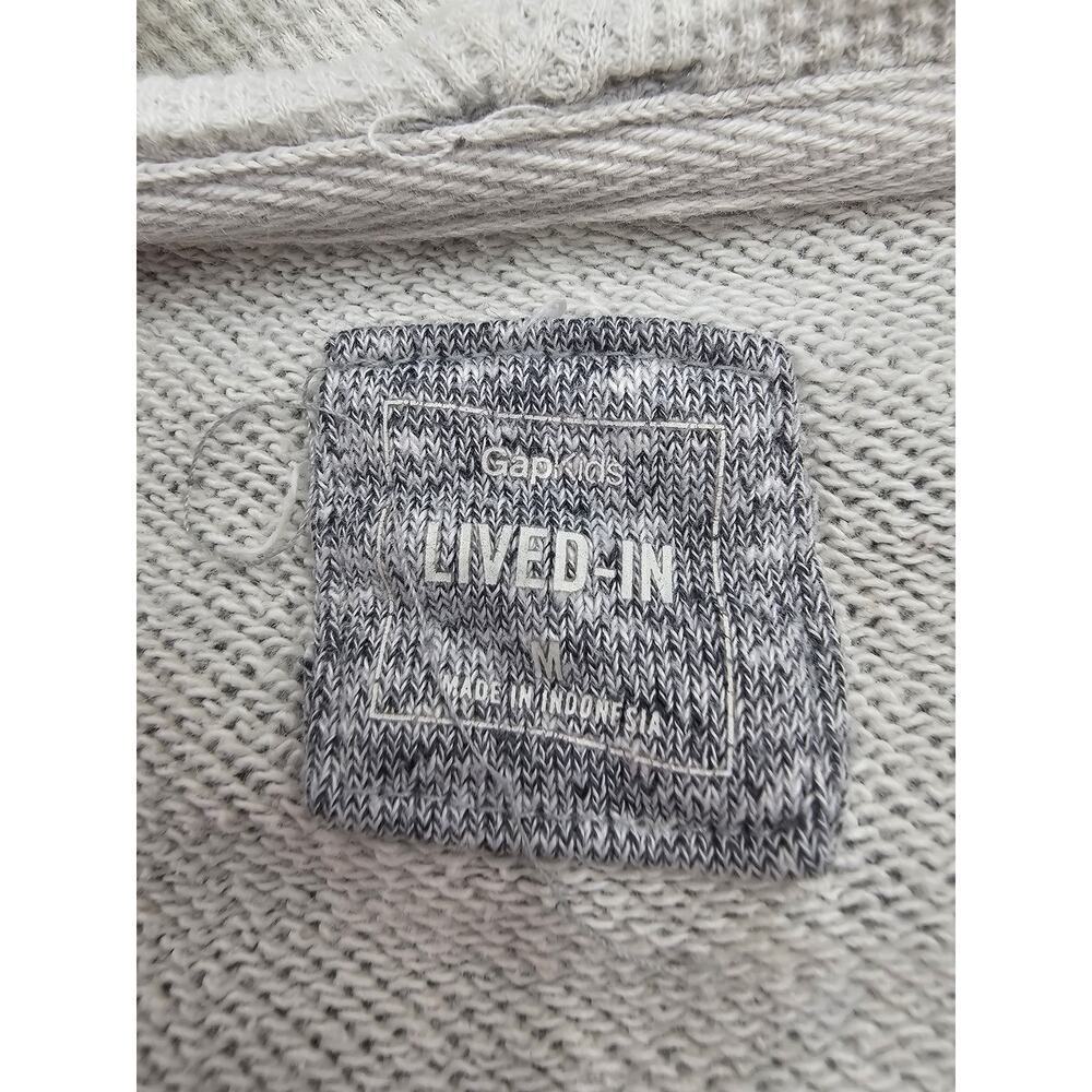Gap Lived In Boy's Size M 8-9 Gray Hooded Zip-up Jacket - Picture 3 of 8